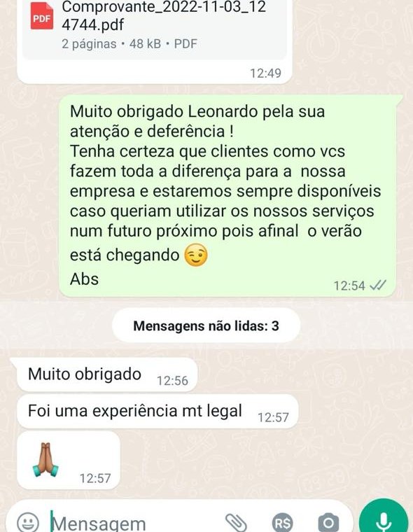 Depoimento real do cliente Leonardo sobre o passeio